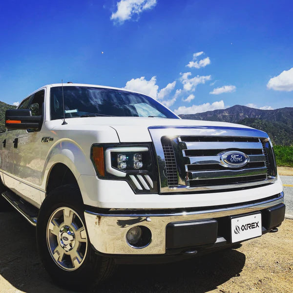 Alpharex 2010-2014 Ford Raptor NOVA-Series LED Projector Headlights Jet Black