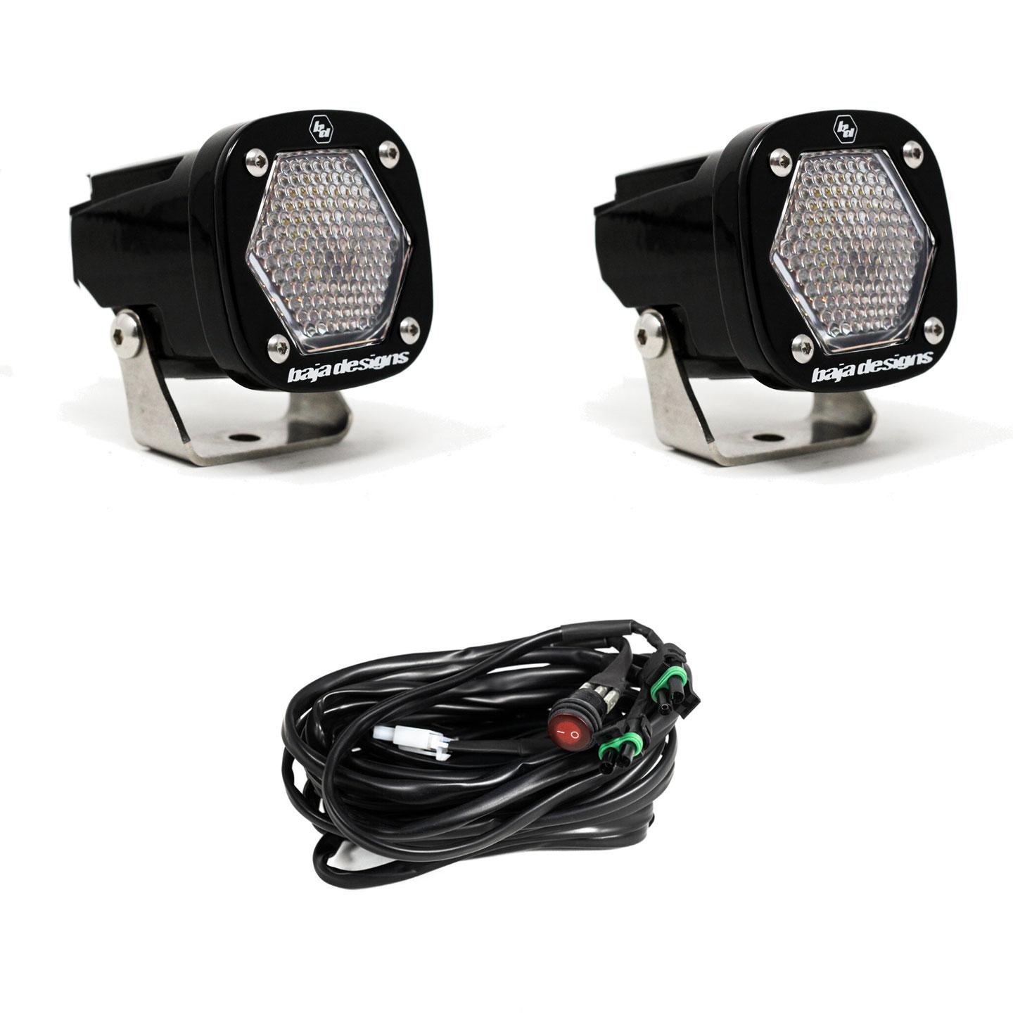 Baja Designs S1 LED Light w/ Mounting Bracket Pair