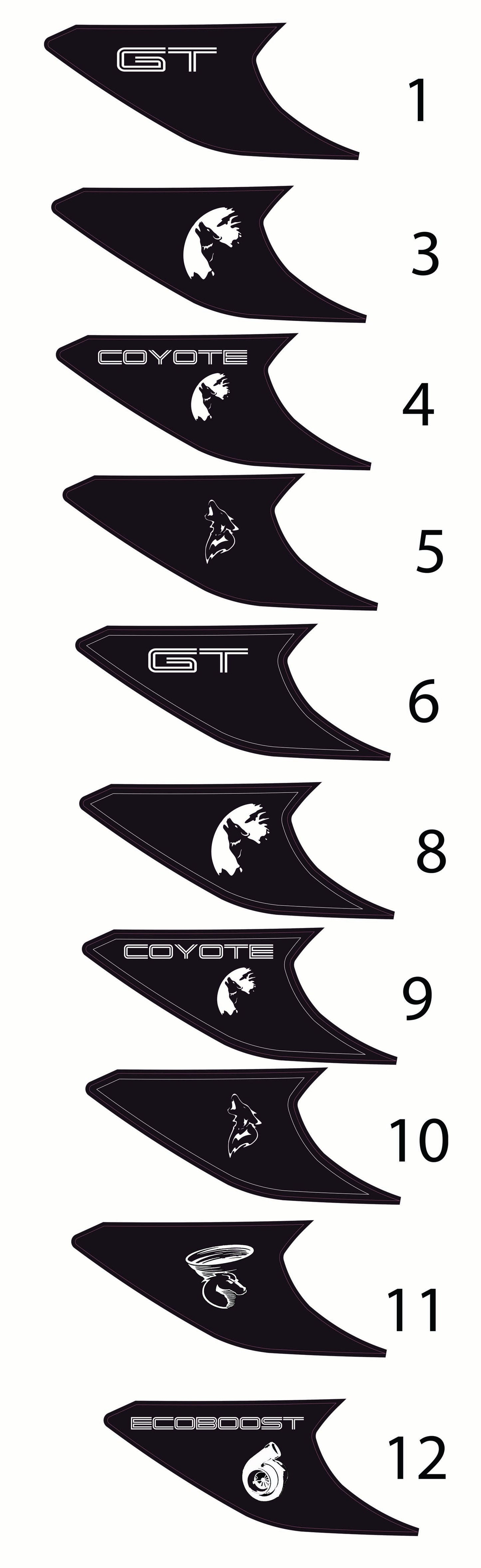 Printed Headlight Amber Corner Blackout (2015-2017 Mustang & 2016-2020 GT350 & 2020-2022 GT500)