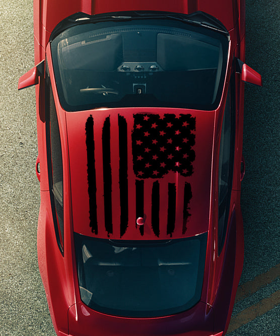 Tattered American Flag Roof Graphic (2005-2026 Mustang)