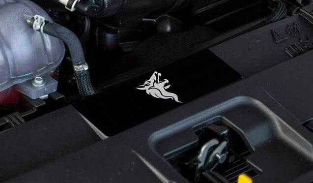 Aluminum Radiator Plate [S20] Tribal Coyote Head (2018-2023 Mustang)