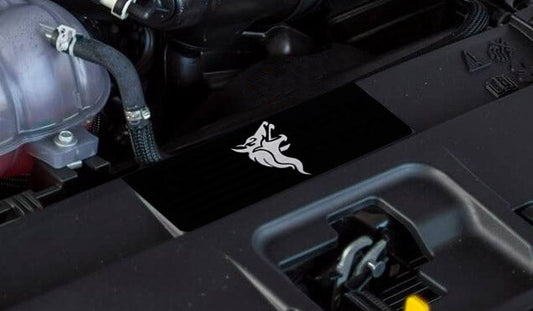 Aluminum Radiator Plate [S20] Tribal Coyote Head (2018-2023 Mustang)