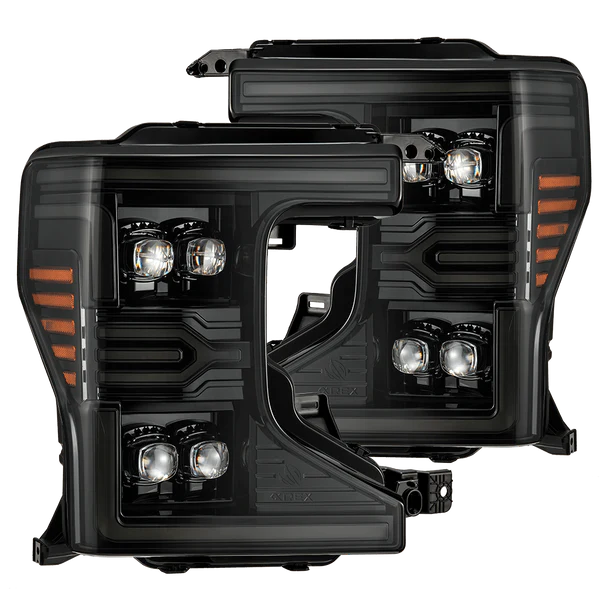 Alpharex 20-22 Ford Super Duty NOVA-Series LED Projector Headlights Alpha-Black