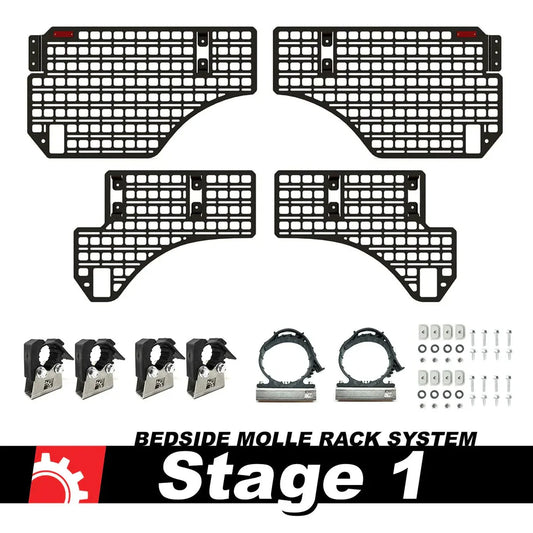 BuiltRight Industries BEDSIDE RACK SYSTEM - STAGE 1 KIT | RAM 1500 & TRX 5'7" BED (2019+)