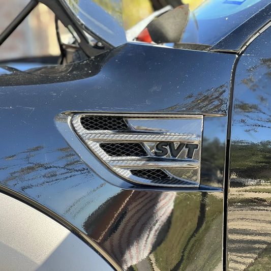 2010-2014 Ford Raptor SVT Replacement Carbon Fiber Side Fender Vent Trim and Hood Vents Package