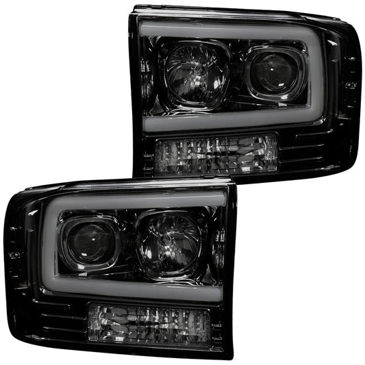 RECON Ford Super Duty 99-04 Projector Headlights OLED Halos DRL Smoked or Clear Lens