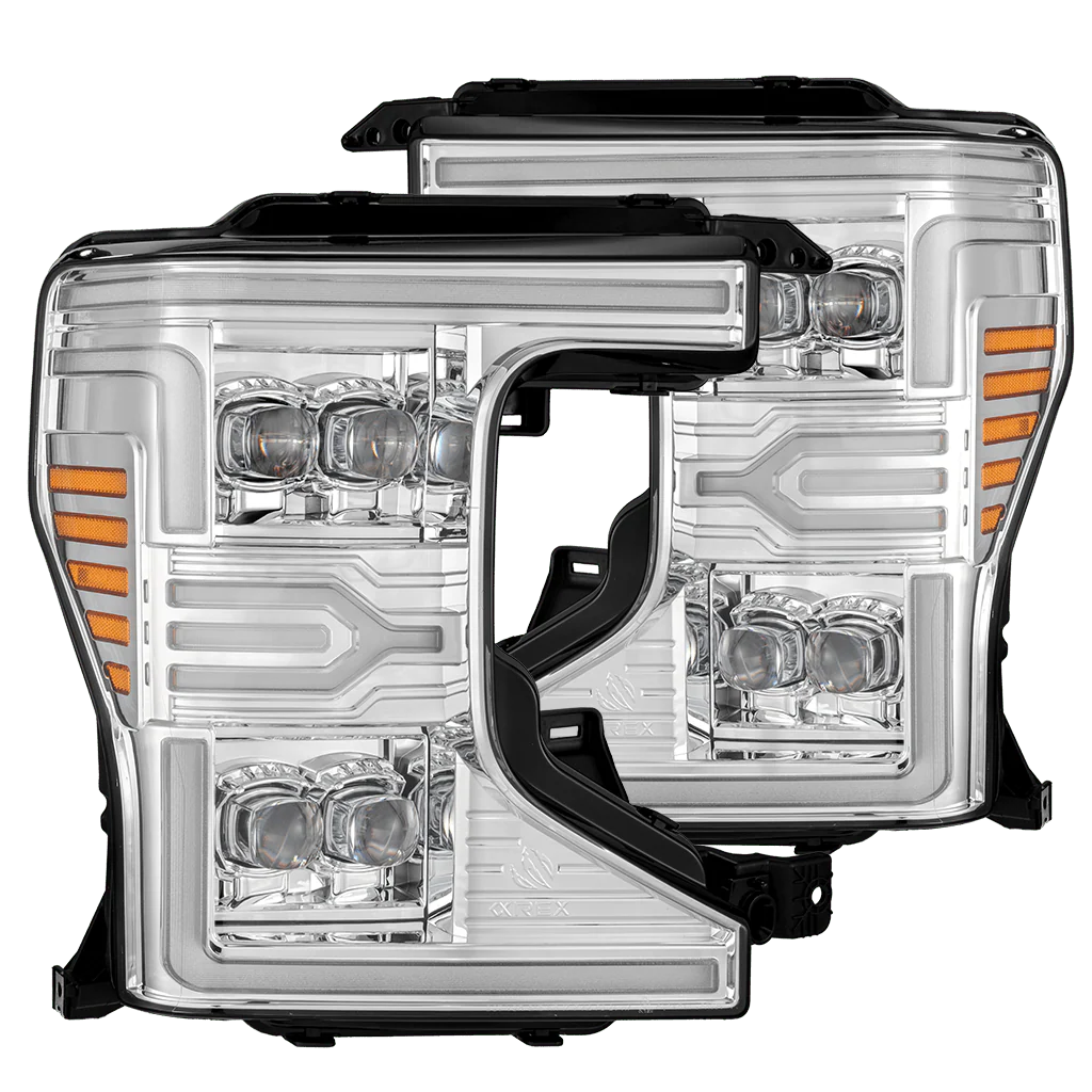 Alpharex 20-22 Ford Super Duty NOVA-Series LED Projector Headlights Chrome