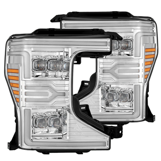 Alpharex 20-22 Ford Super Duty NOVA-Series LED Projector Headlights Chrome