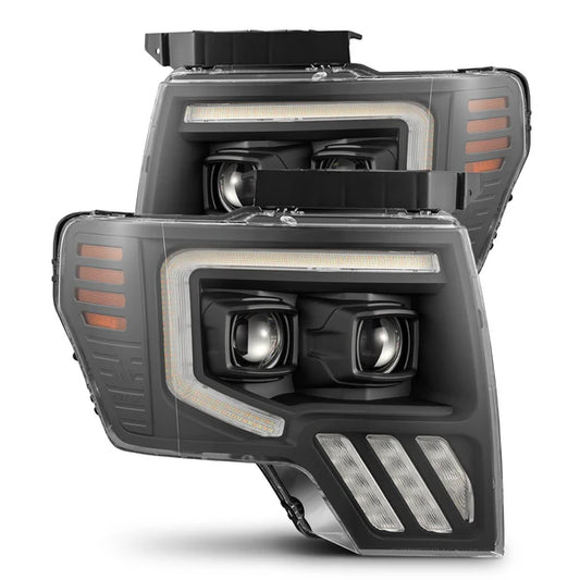 Alpharex 2010-2014 Ford Raptor MKII LUXX-Series LED Projector Headlights Black