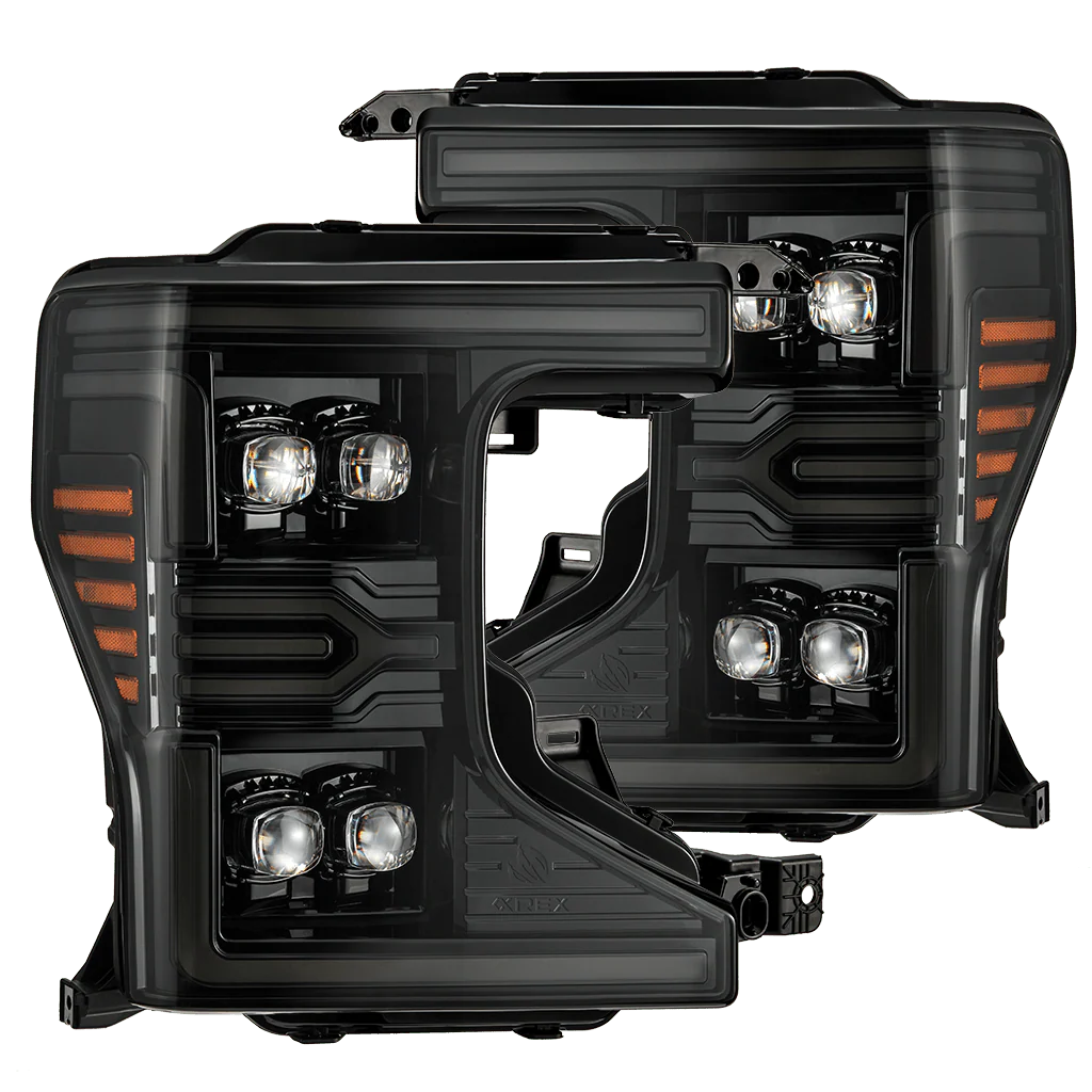Alpharex 20-22 Ford Super Duty NOVA-Series LED Projector Headlights Alpha-Black