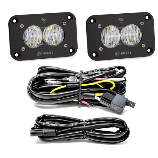 Baja Designs S2 Pro Wide Cornering Pair Flush Mount LED Light Pod Kit