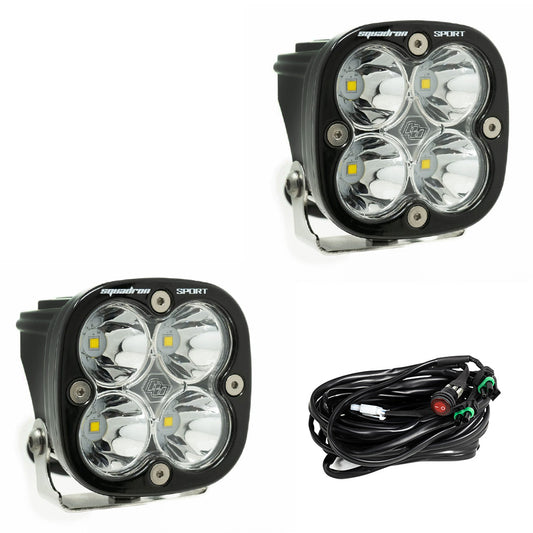 Baja Designs Squadron Sport Wide Cornering Pair LED Light Pods - Clear