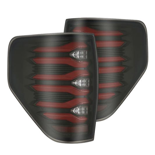 Alpharex 2010-2014 Ford Raptor LUXX-Series LED Tail Lights Black-Red