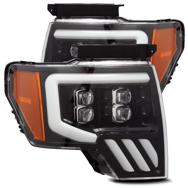 Alpharex 2010-2014 Ford Raptor NOVA-Series LED Projector Headlights Jet Black
