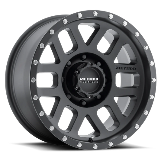 Method MR306 Mesh 17x8.5 0mm Offset 6x135 94mm CB Matte Black Wheel