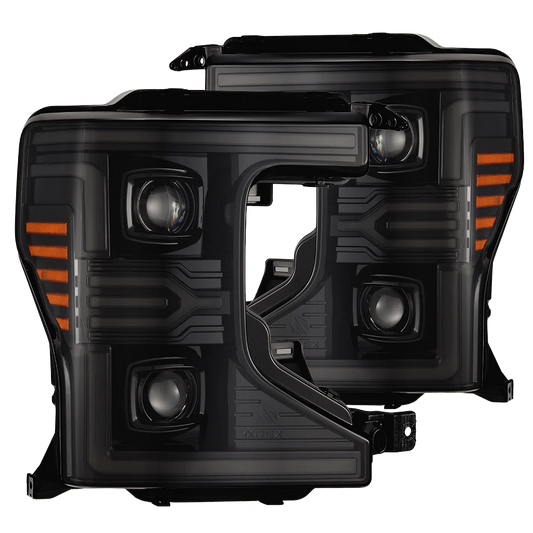Alpharex 20-22 Ford Super Duty LUXX-Series LED Projector Headlights Alpha-Black