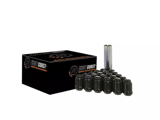 22-24 Tundra - Black Acorn Spline Lug Nuts; M14x1.5; Set of 24