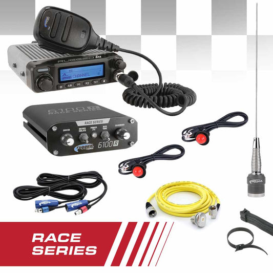 Rugged Radios COMPLETE RACE KIT - Rugged RACE SERIES Communication Kit with M1 Radio and 6100 Intercom