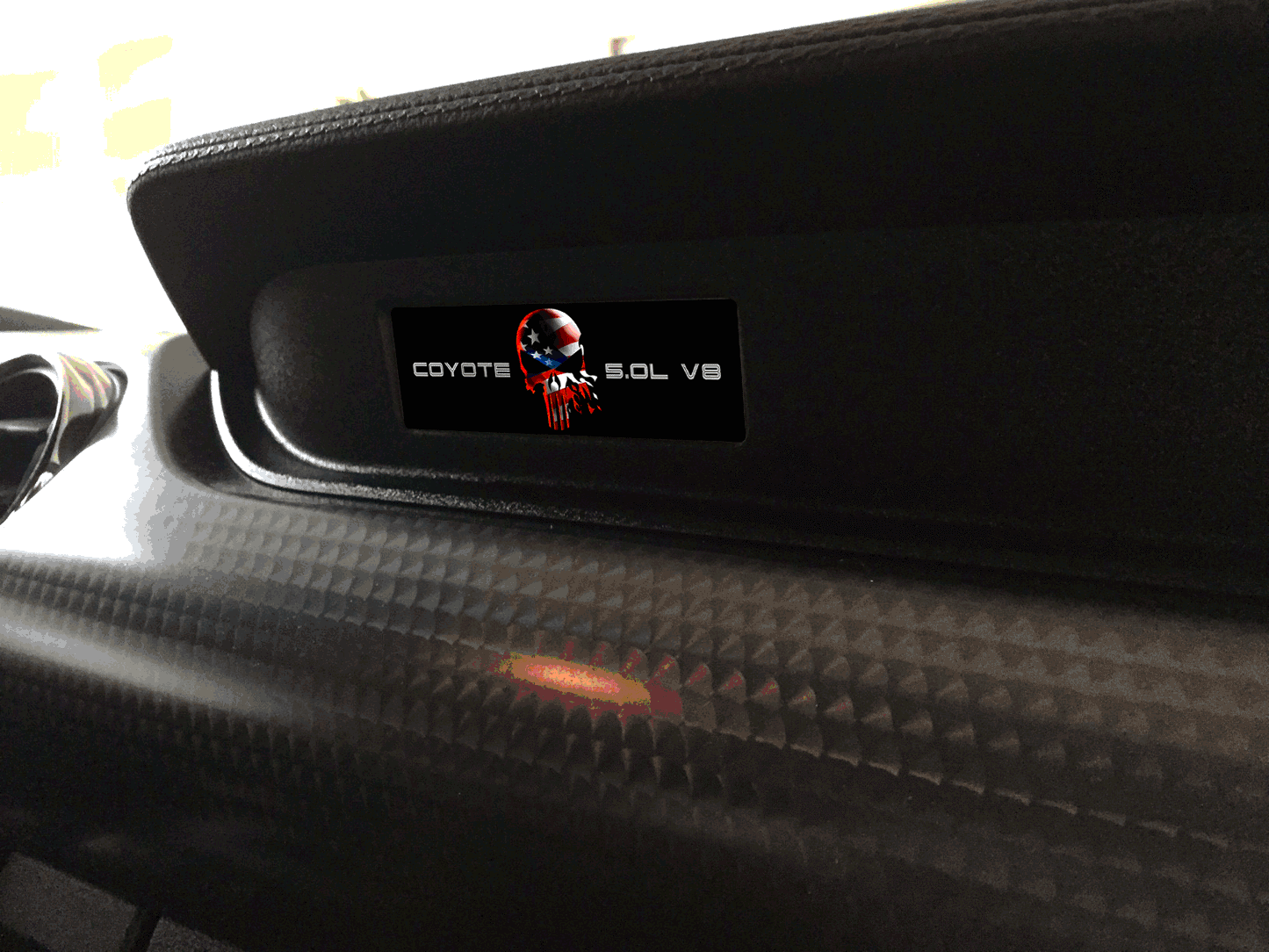 Aluminum Dash Plate [S16] - Punisher Flag (2018-2023 Mustang)