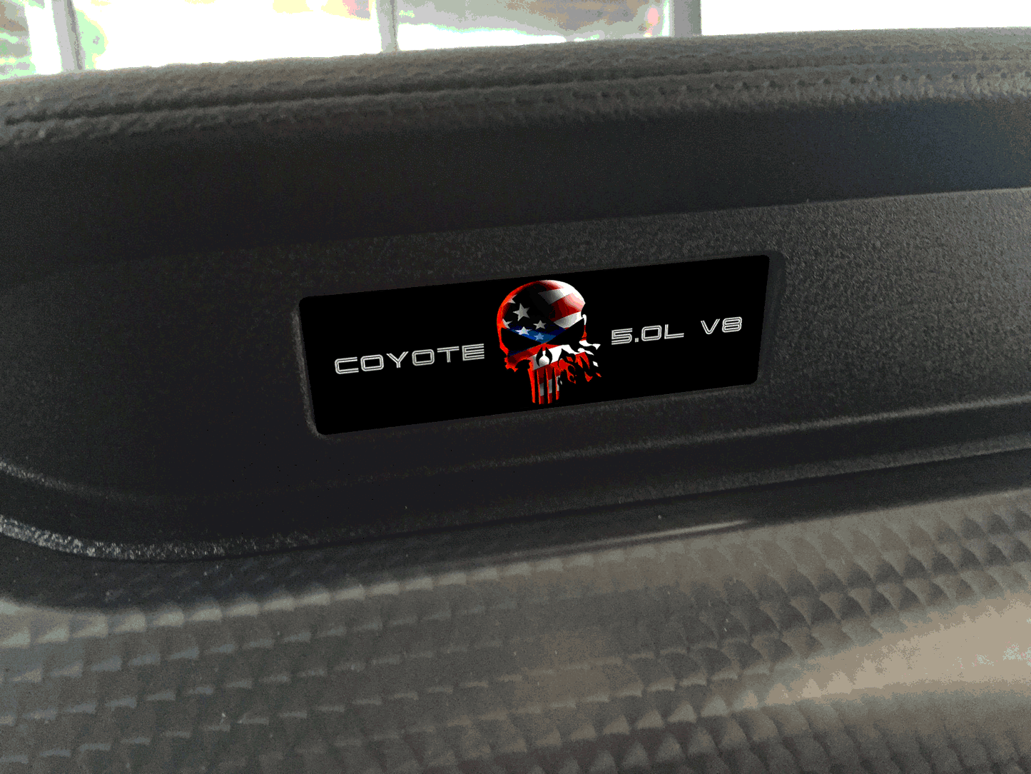 Aluminum Dash Plate [S16] - Punisher Flag (2018-2023 Mustang)