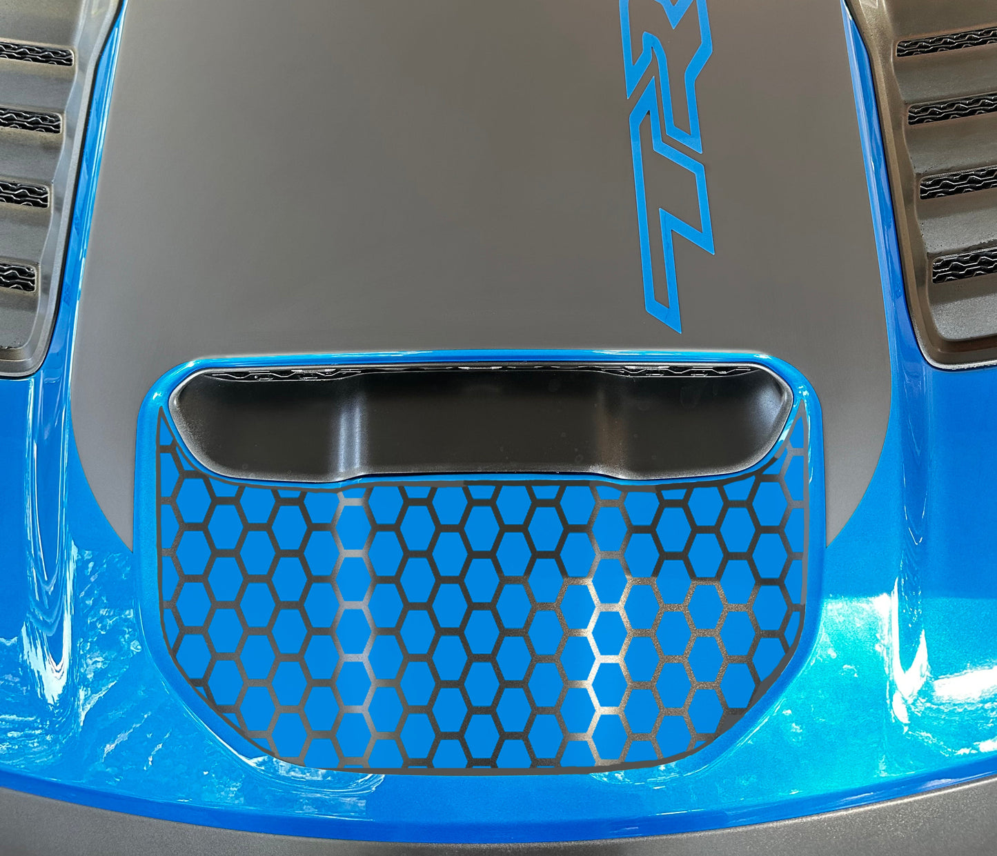 Small Front Hood Graphic with Honey Comb Cutout OEM Style (2021+ Ram TRX/RHO)
