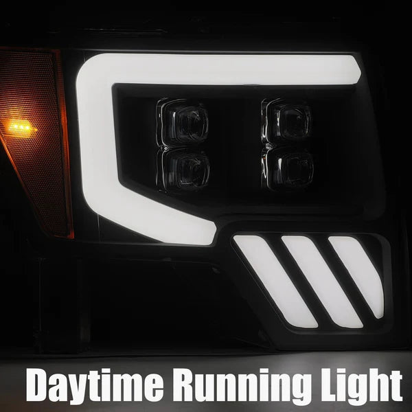 Alpharex 2010-2014 Ford Raptor NOVA-Series LED Projector Headlights Jet Black