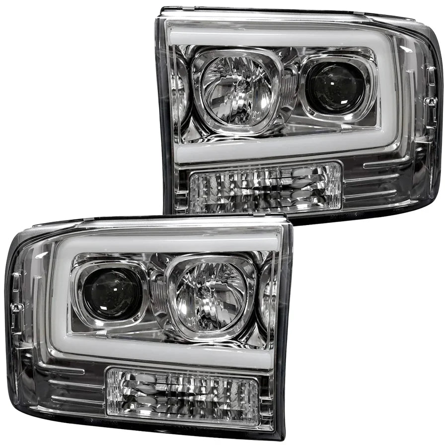 RECON Ford Super Duty 99-04 Projector Headlights OLED Halos DRL Smoked or Clear Lens