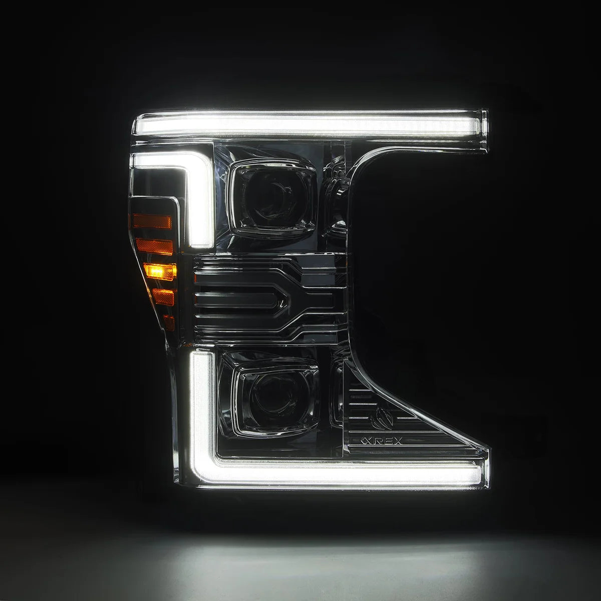 Alpharex 20-22 Ford Super Duty LUXX-Series LED Projector Headlights Chrome