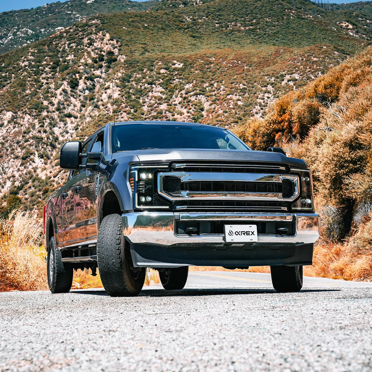 Alpharex 20-22 Ford Super Duty NOVA-Series LED Projector Headlights Black