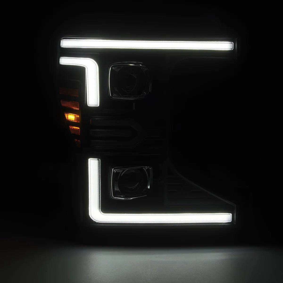 Alpharex 20-22 Ford Super Duty LUXX-Series LED Projector Headlights Black