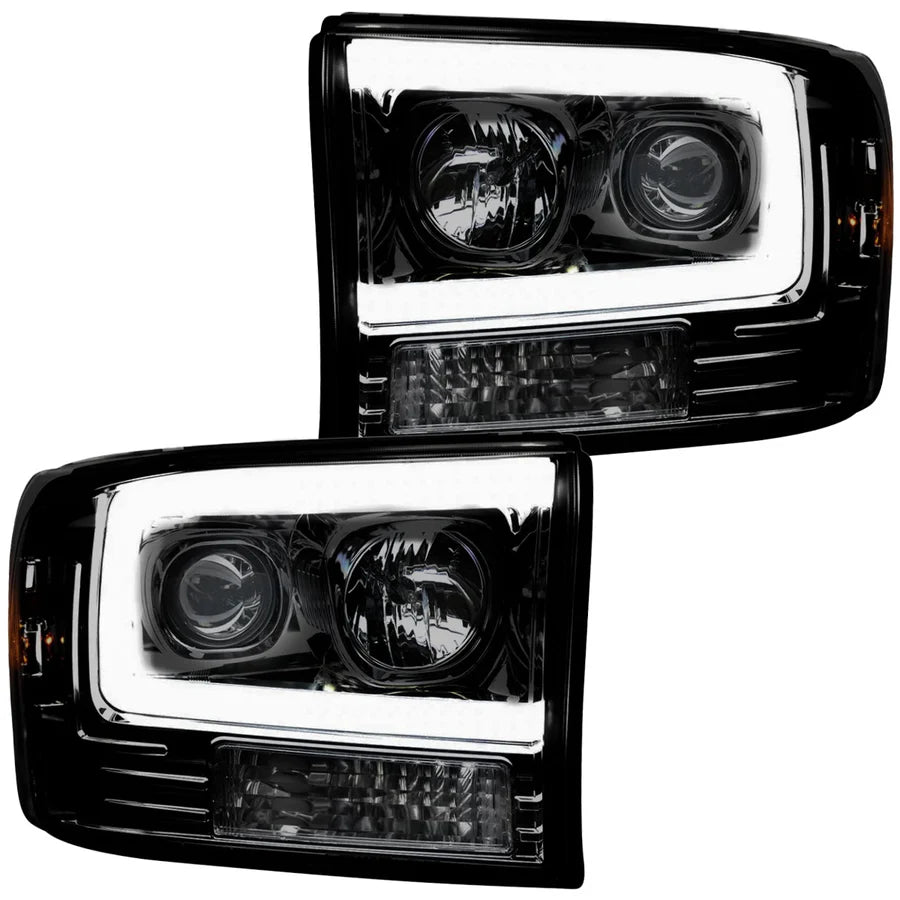 RECON Ford Super Duty 99-04 Projector Headlights OLED Halos DRL Smoked or Clear Lens