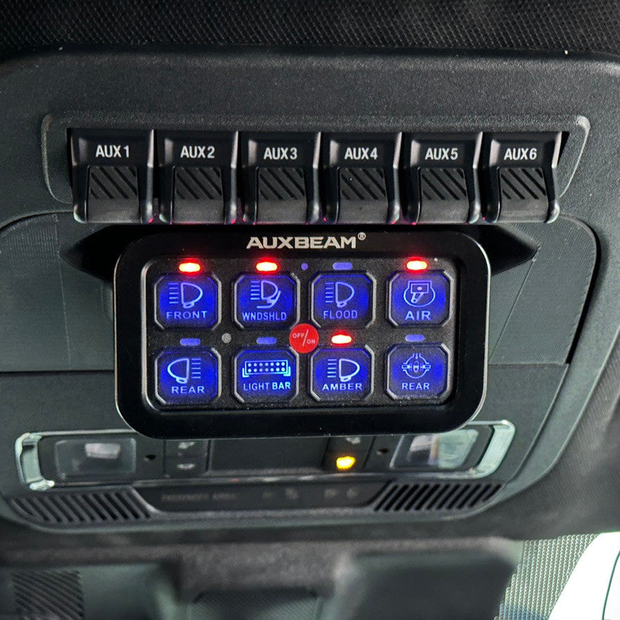 SwarfWorks AuxBeam 8-gang Switch Panel mount for '21+ Ford Raptor, '21+ F150, '23+ F250/F350 SuperDuty