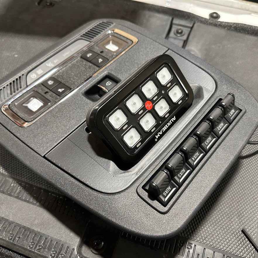 SwarfWorks AuxBeam 8-gang Switch Panel mount for '21+ Ford Raptor, '21+ F150, '23+ F250/F350 SuperDuty