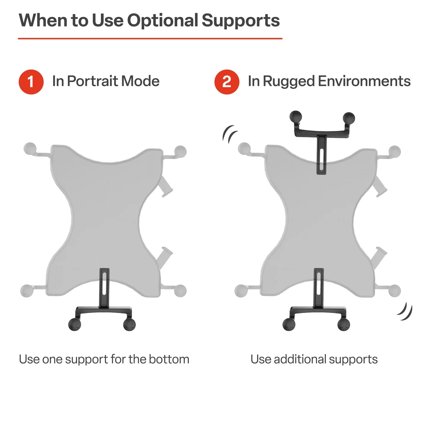 RAM® X-Grip® Drill-Down Double Ball Mount for 12"-13" Tablets
