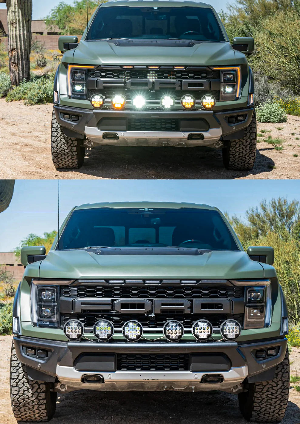 FOUTZ MOTORSPORTS GEN 3 RAPTOR FRONT LIGHT MOUNT KIT (STOCK BUMPER) - USE ANY LIGHT