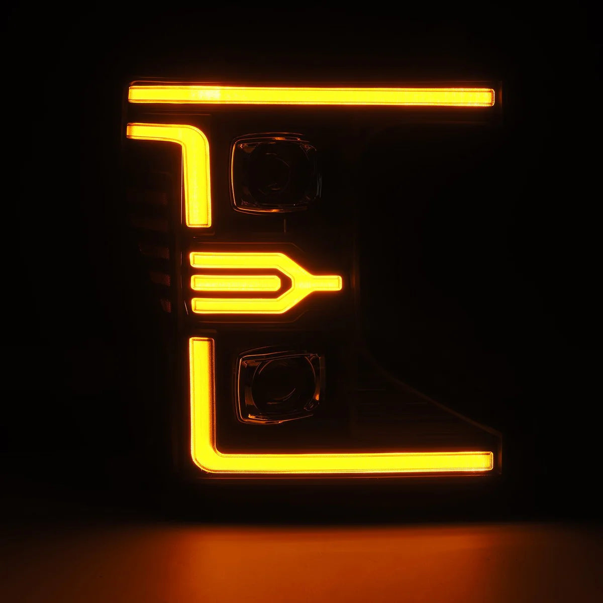 Alpharex 20-22 Ford Super Duty LUXX-Series LED Projector Headlights Black