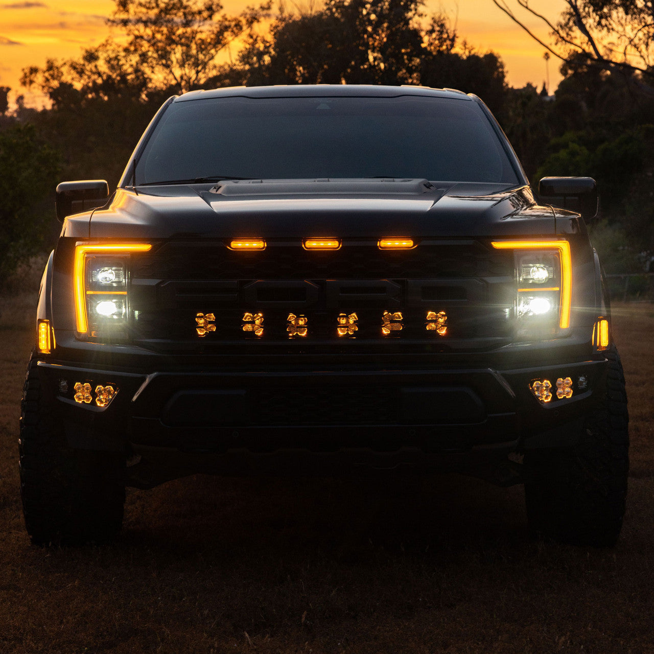 Baja Designs Squadron 2.0 Pro Behind The Grille Light Bar Kit - 2024-2026 Ford Raptor/R
