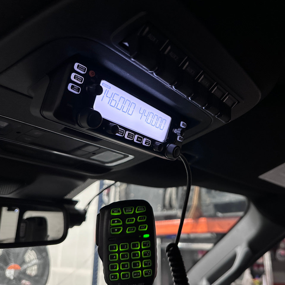 SwarfWorks Icom IC-2730 overhead console mount for 21+ Ford Raptor Gen3 and F150, and '23+ F250,F350