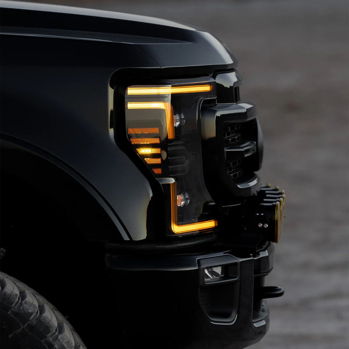 Alpharex 20-22 Ford Super Duty NOVA-Series LED Projector Headlights Alpha-Black