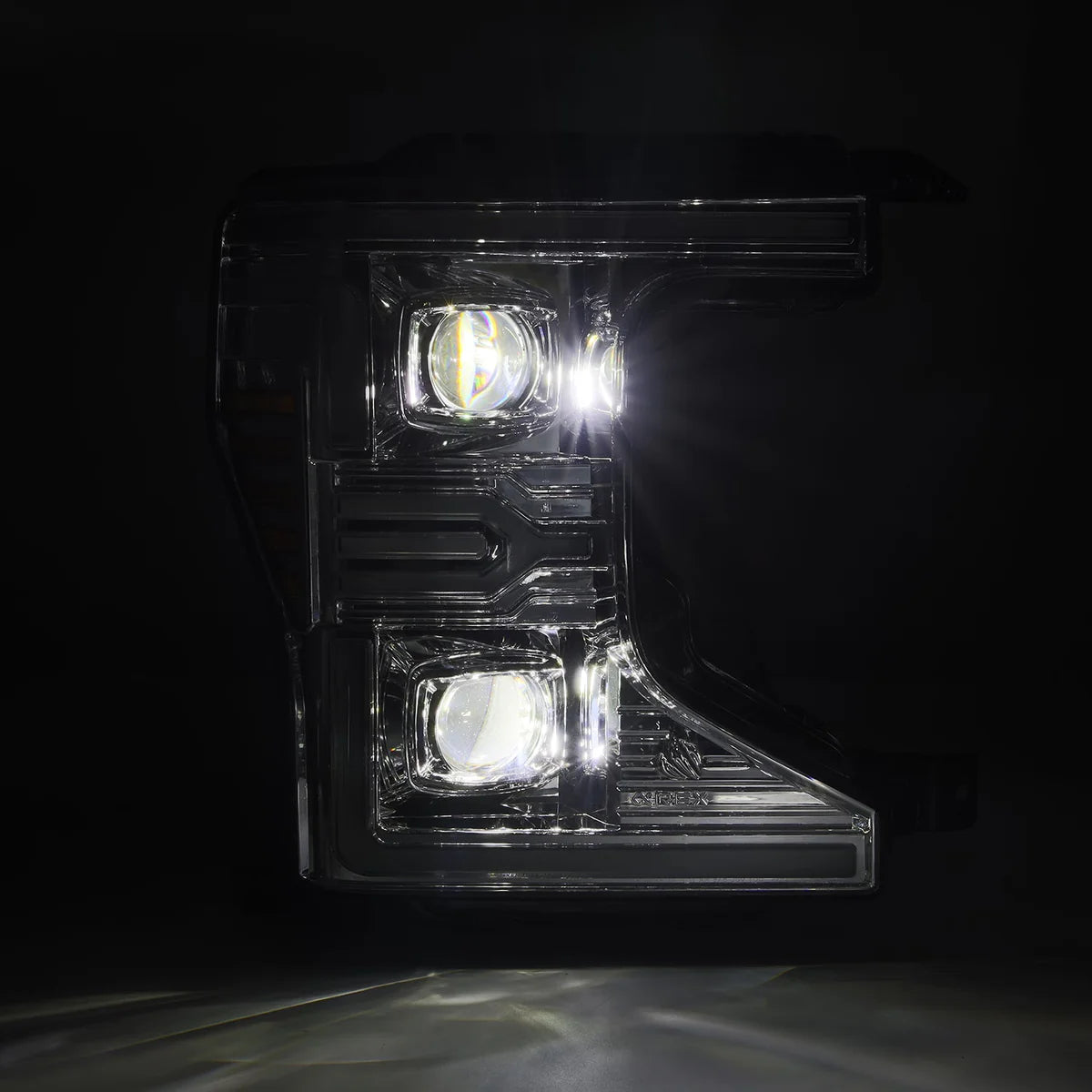 Alpharex 20-22 Ford Super Duty LUXX-Series LED Projector Headlights Chrome