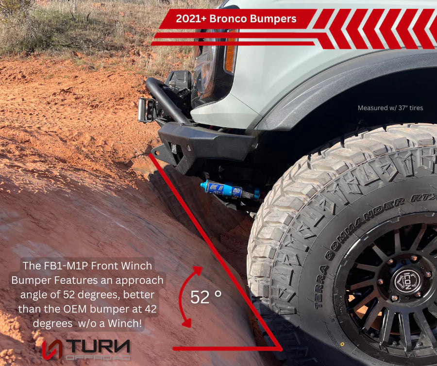 Turn Offroad 2021+ Ford Bronco Front Bumper Package | Bumper | Skid Plate | Winch Mount | Bull Bar