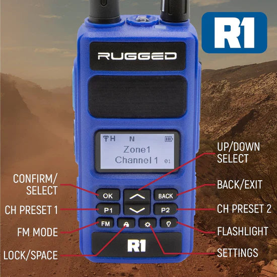 Rugged Radios 2 PACK - Rugged R1 - Business Band Two Way Handheld Radio - Digital and Analog