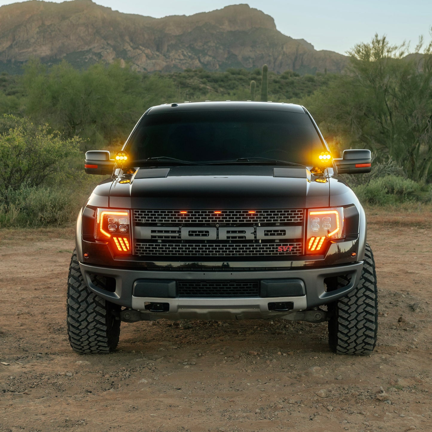Alpharex 2010-2014 Ford Raptor MKII NOVA-Series LED Projector Headlights Black