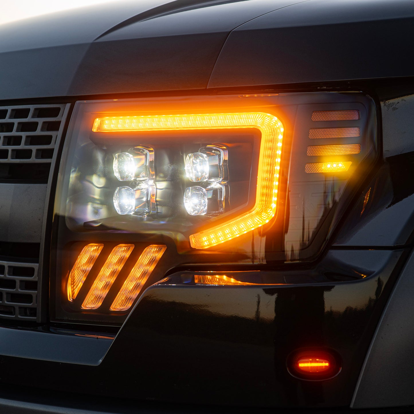 Alpharex 2010-2014 Ford Raptor MKII NOVA-Series LED Projector Headlights Black