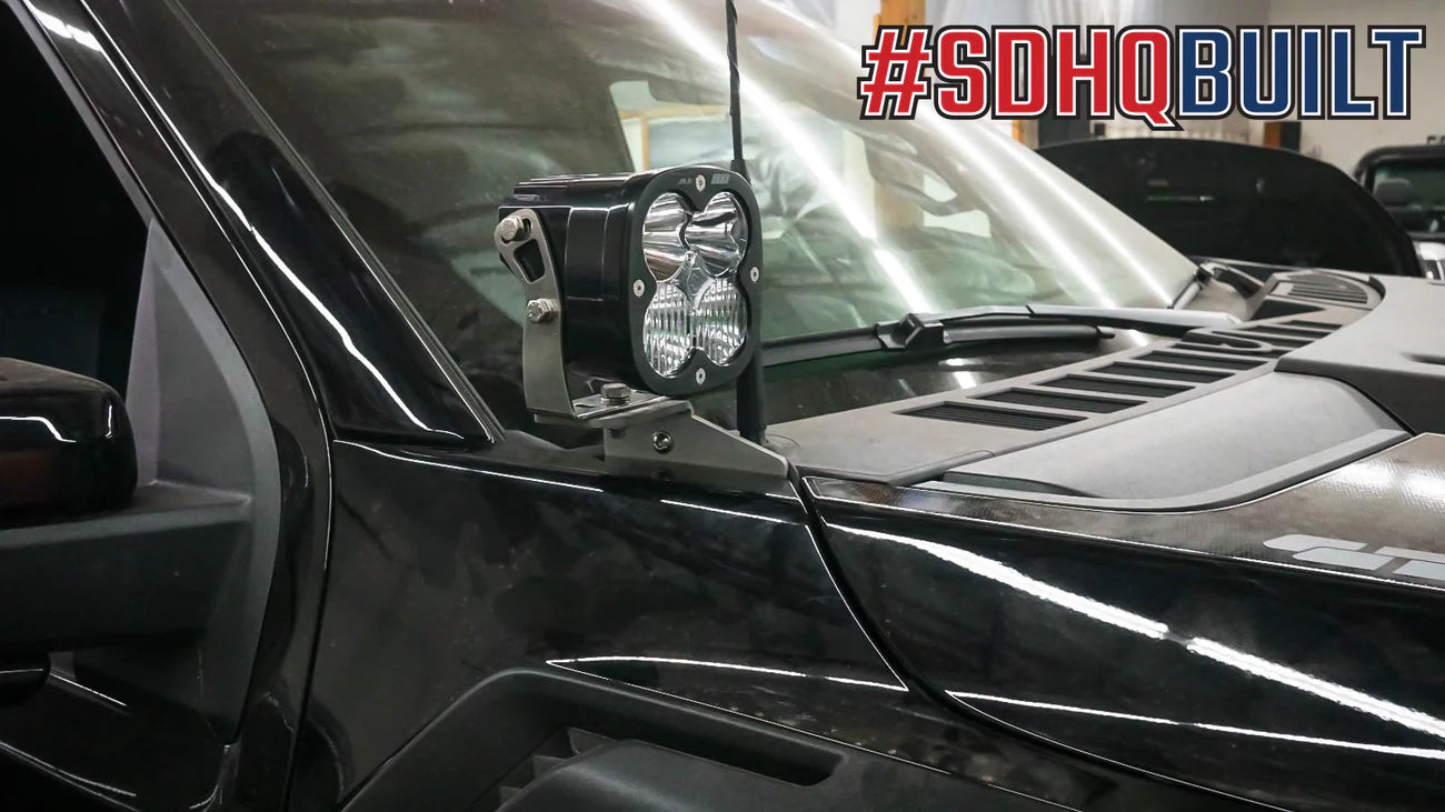 SDHQ OFF ROAD '21-24 FORD RAPTOR SDHQ BUILT A-PILLAR LIGHT MOUNTS