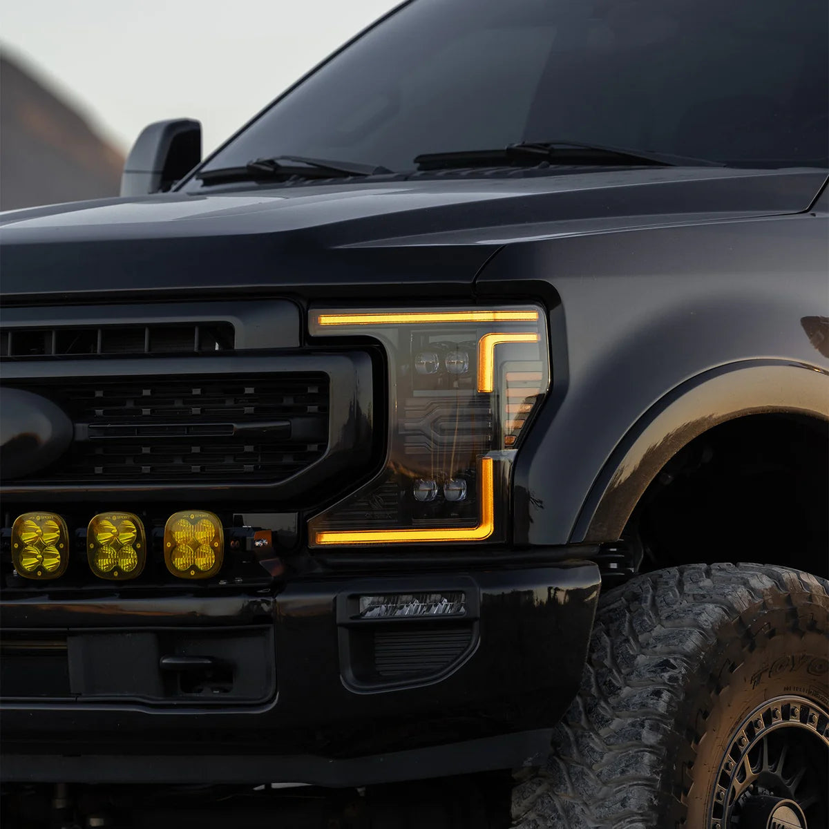 Alpharex 20-22 Ford Super Duty NOVA-Series LED Projector Headlights Alpha-Black