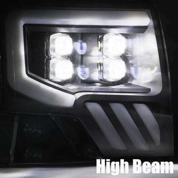 Alpharex 2010-2014 Ford Raptor NOVA-Series LED Projector Headlights Jet Black