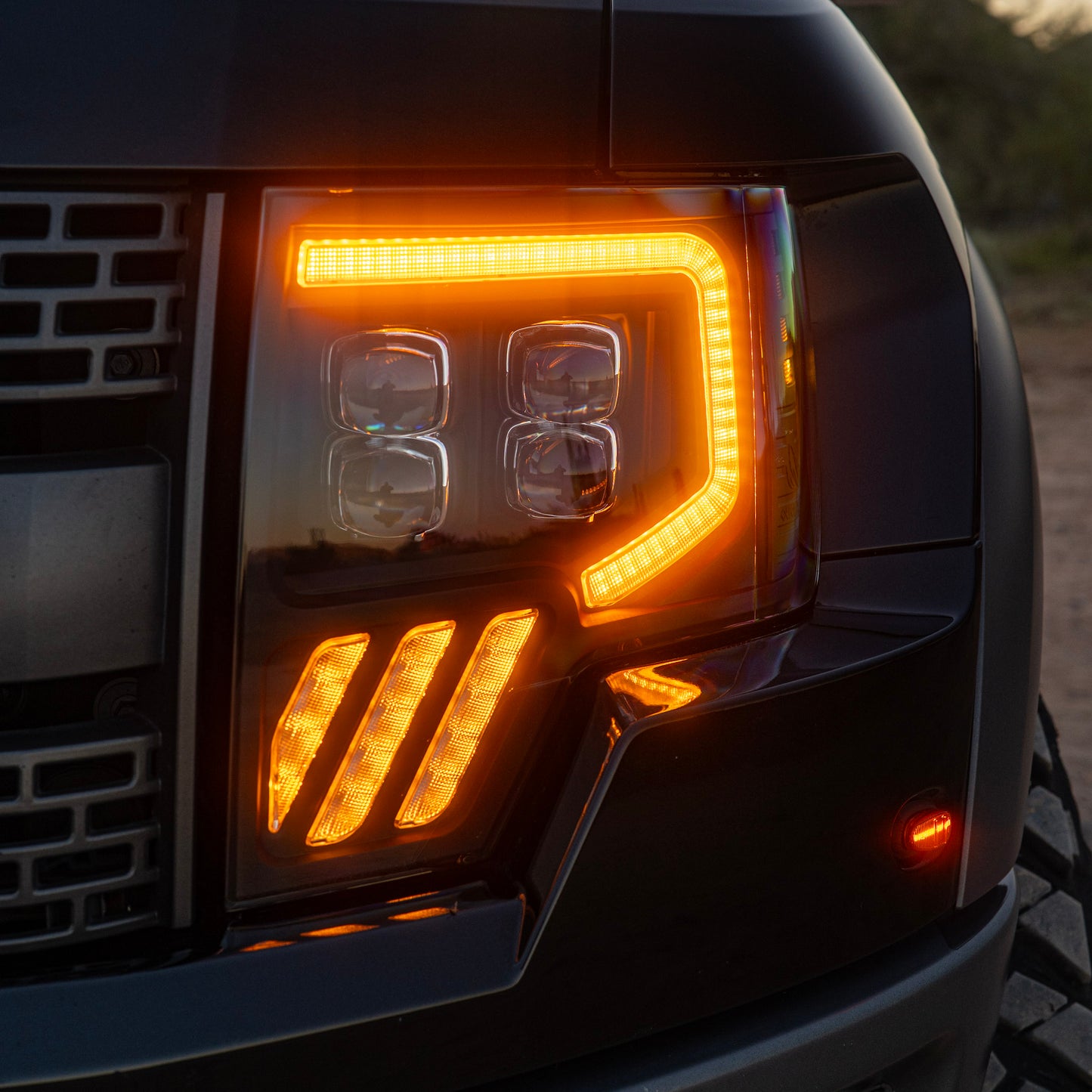 Alpharex 2010-2014 Ford Raptor MKII NOVA-Series LED Projector Headlights Black