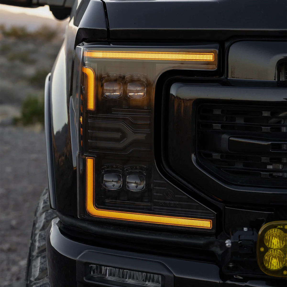 Alpharex 20-22 Ford Super Duty NOVA-Series LED Projector Headlights Alpha-Black