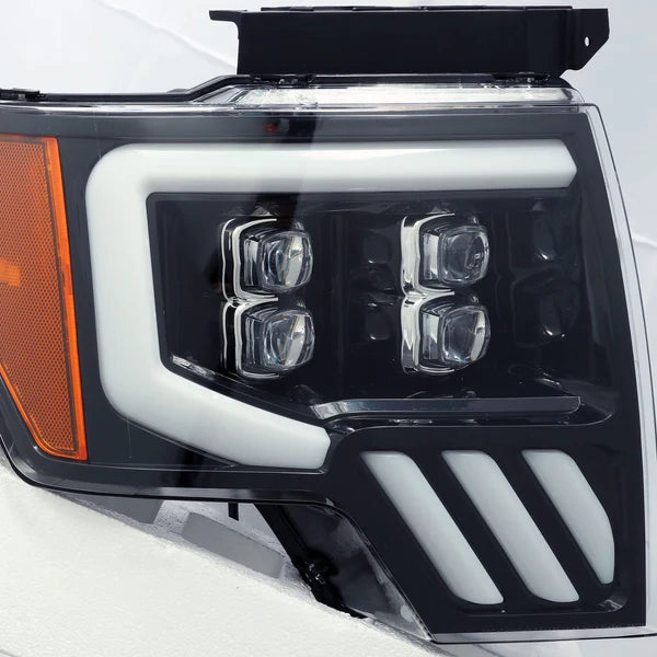 Alpharex 2010-2014 Ford Raptor NOVA-Series LED Projector Headlights Jet Black